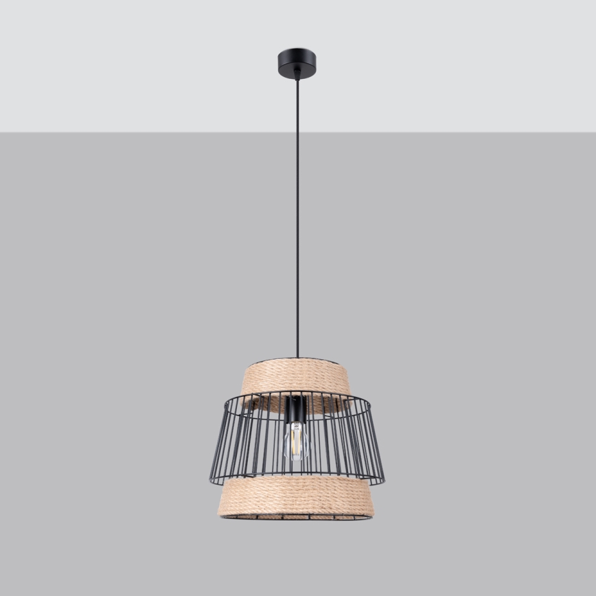 Ljuskrona med textilsladd BRILO 1xE27/15W/230V