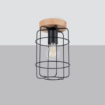 Taklampa GOTTO 1xE27/15W/230V svart/bok