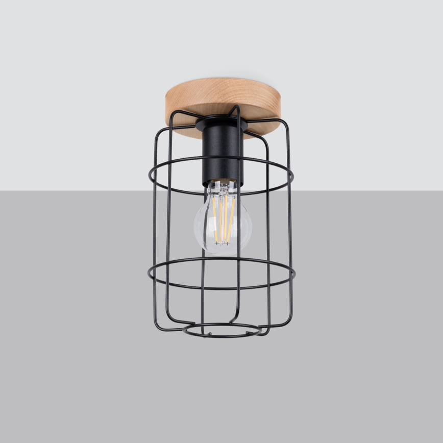 Taklampa GOTTO 1xE27/15W/230V svart/bok