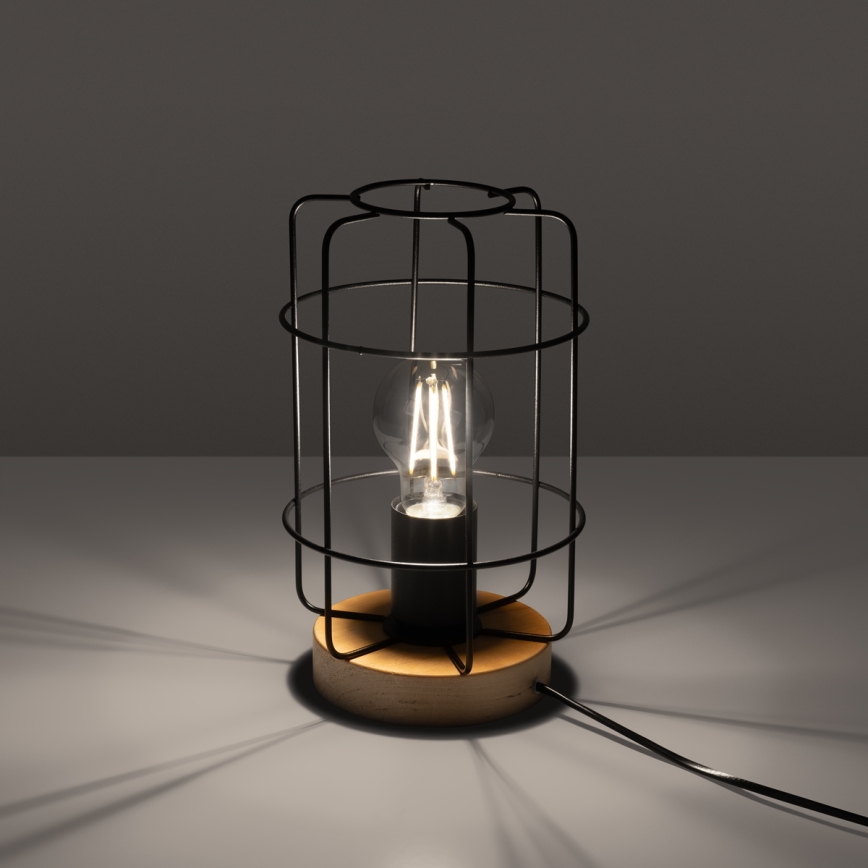 Bordslampa GOTTO 1xE27/15W/230V svart/bok