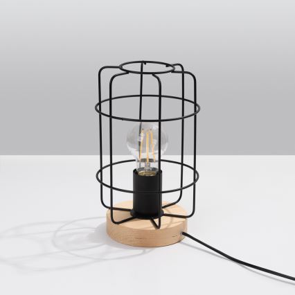 Bordslampa GOTTO 1xE27/15W/230V svart/bok
