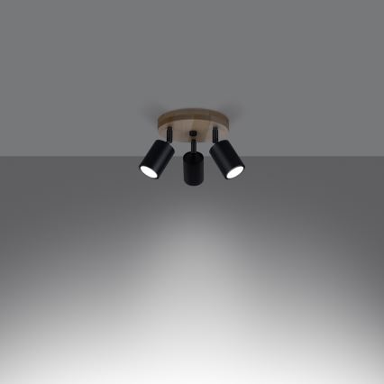 Spotlight VERDO 3xGU10/10W/230V svart/bok