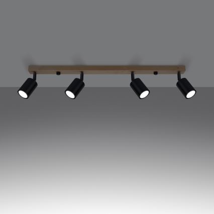 Spotlight VERDO 4xGU10/10W/230V svart/bok