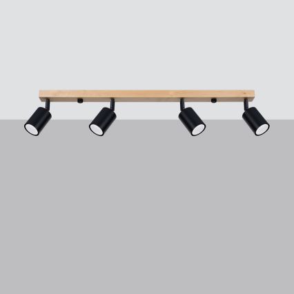Spotlight VERDO 4xGU10/10W/230V svart/bok
