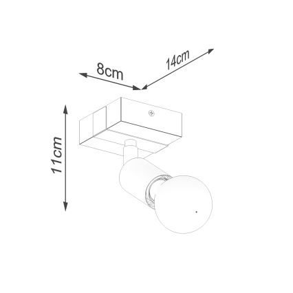 Spotlight ZUCA 1xE27/15W/230V svart/ek