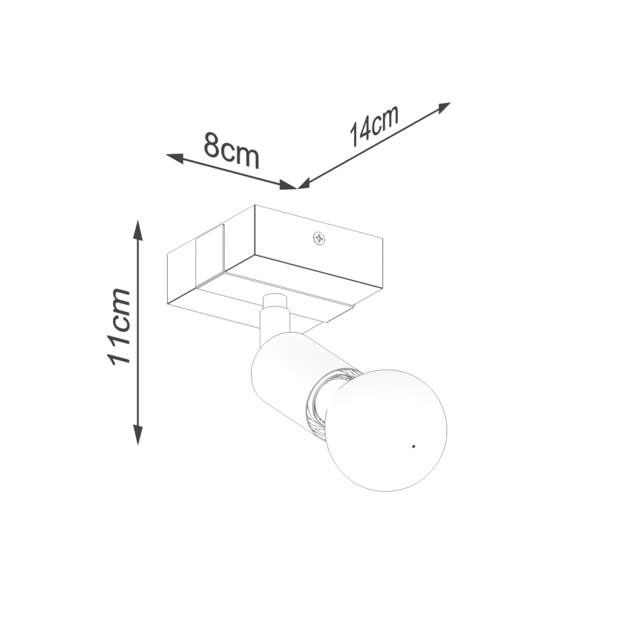 Spotlight ZUCA 1xE27/15W/230V svart/ek