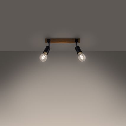 Spotlight ZUCA 2xE27/15W/230V svart/ek