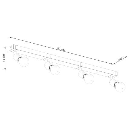 Spotlight ZUCA 4xE27/15W/230V svart/ek