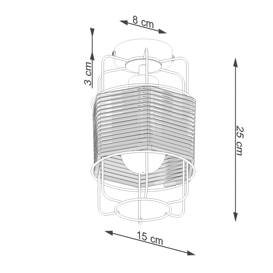 Taklampa GIZUR 1xE27/15W/230V