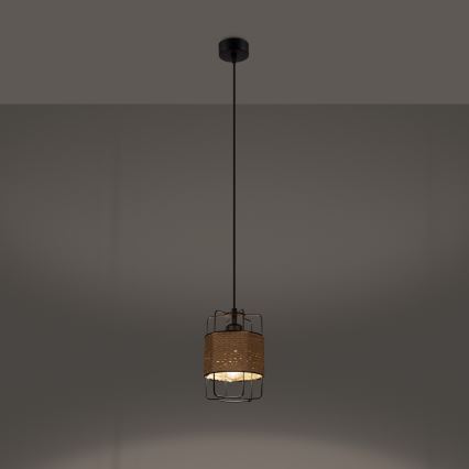 Ljuskrona med textilsladd GIZUR 1xE27/15W/230V