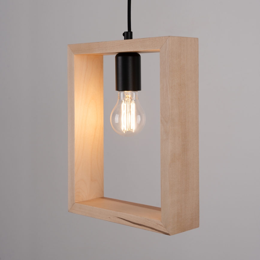 Ljuskrona med textilsladd ARIES 1xE27/15W/230V bok/beige
