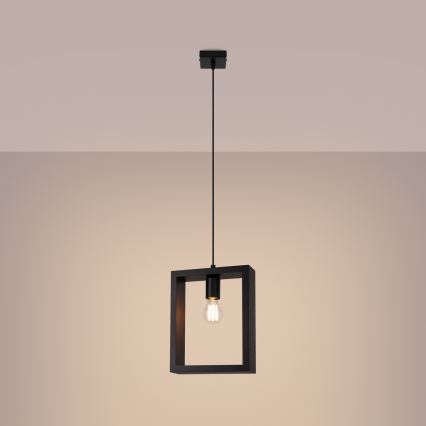 Ljuskrona med textilsladd ARIES 1xE27/15W/230V bok/wenge