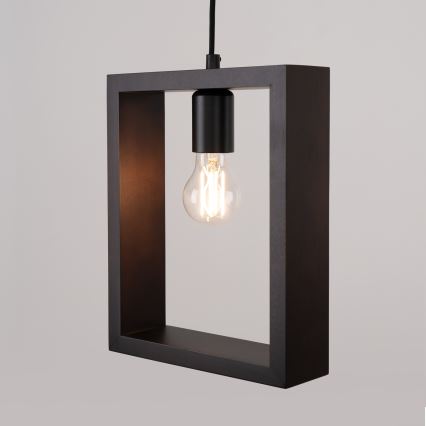 Ljuskrona med textilsladd ARIES 1xE27/15W/230V bok/wenge