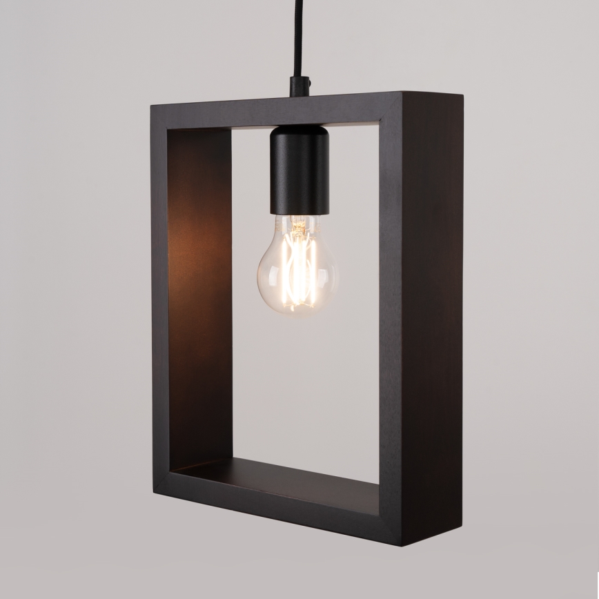 Ljuskrona med textilsladd ARIES 1xE27/15W/230V bok/wenge