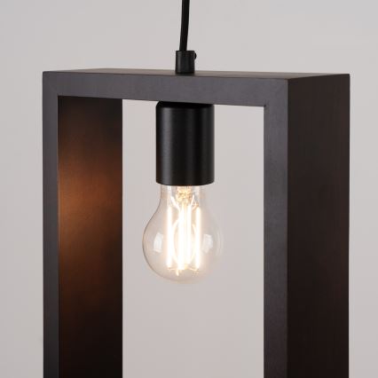 Ljuskrona med textilsladd ARIES 1xE27/15W/230V bok/wenge