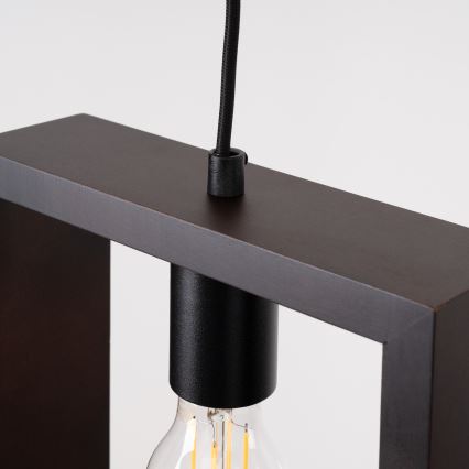 Ljuskrona med textilsladd ARIES 1xE27/15W/230V bok/wenge