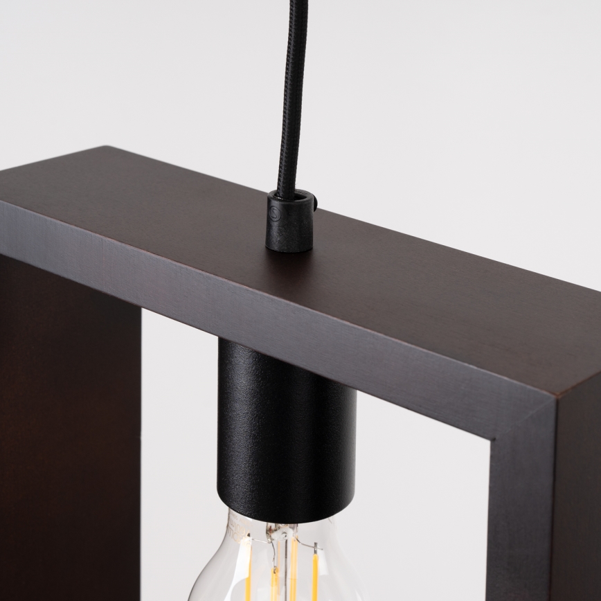 Ljuskrona med textilsladd ARIES 1xE27/15W/230V bok/wenge