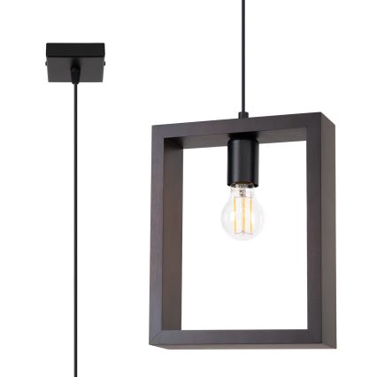 Ljuskrona med textilsladd ARIES 1xE27/15W/230V bok/wenge