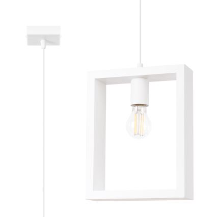 Ljuskrona med textilsladd ARIES 1xE27/15W/230V bok/vit