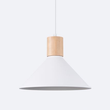 Ljuskrona med textilsladd JAGA 1xE27/15W/230V diameter 30 cm vit