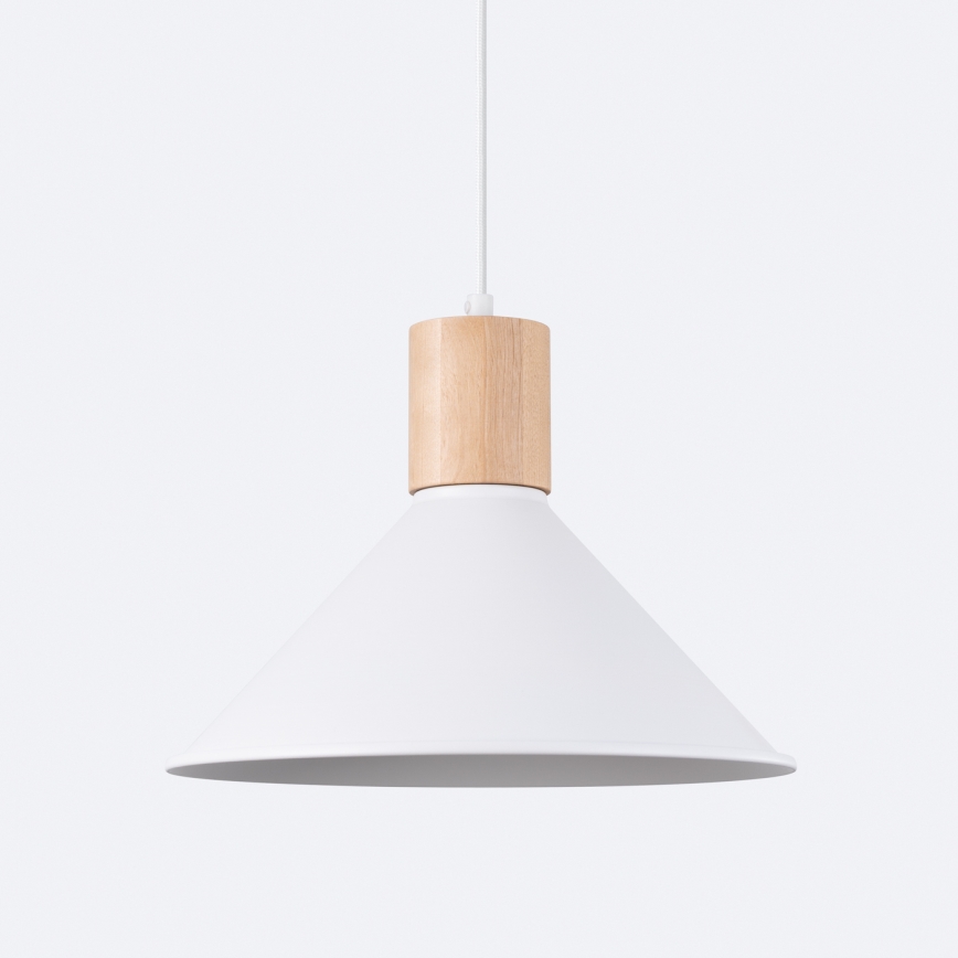 Ljuskrona med textilsladd JAGA 1xE27/15W/230V diameter 30 cm vit