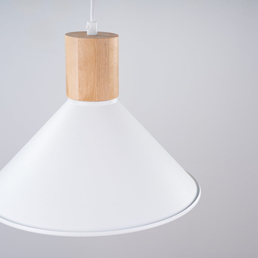 Ljuskrona med textilsladd JAGA 1xE27/15W/230V diameter 30 cm vit