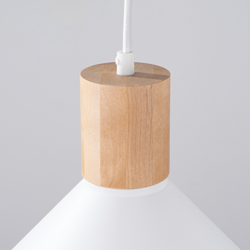Ljuskrona med textilsladd JAGA 1xE27/15W/230V diameter 30 cm vit