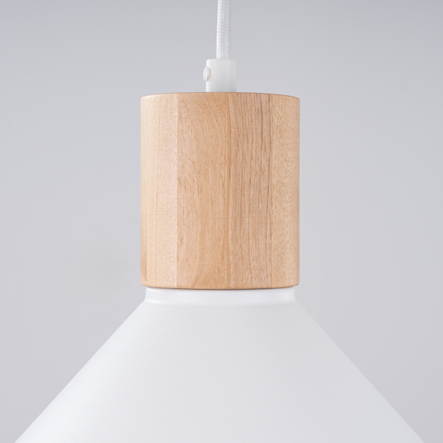 Ljuskrona med textilsladd JAGA 1xE27/15W/230V diameter 30 cm vit