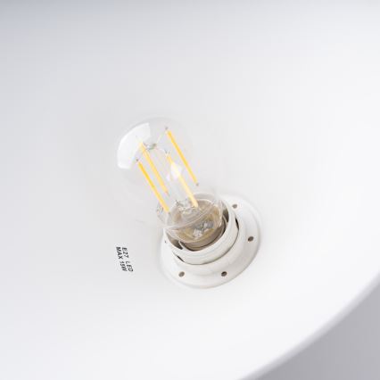 Ljuskrona med textilsladd JAGA 1xE27/15W/230V diameter 30 cm vit
