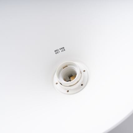 Ljuskrona med textilsladd JAGA 1xE27/15W/230V diameter 30 cm vit
