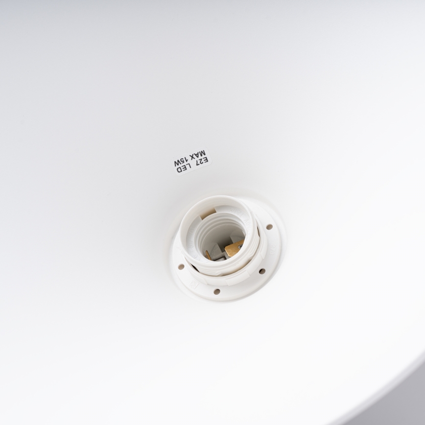 Ljuskrona med textilsladd JAGA 1xE27/15W/230V diameter 30 cm vit