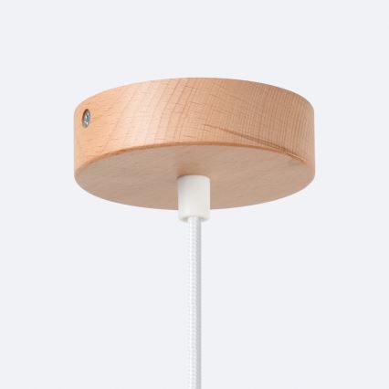 Ljuskrona med textilsladd JAGA 1xE27/15W/230V diameter 30 cm vit