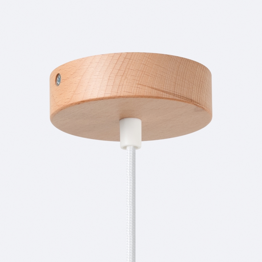 Ljuskrona med textilsladd JAGA 1xE27/15W/230V diameter 30 cm vit
