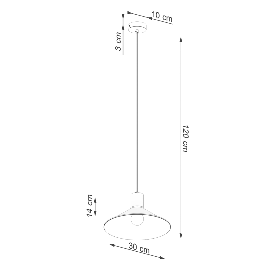 Ljuskrona med textilsladd JAGA 1xE27/15W/230V diameter 30 cm vit