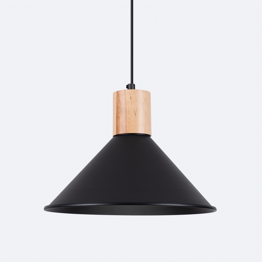 Ljuskrona med textilsladd JAGA 1xE27/15W/230V diameter 30 cm svart