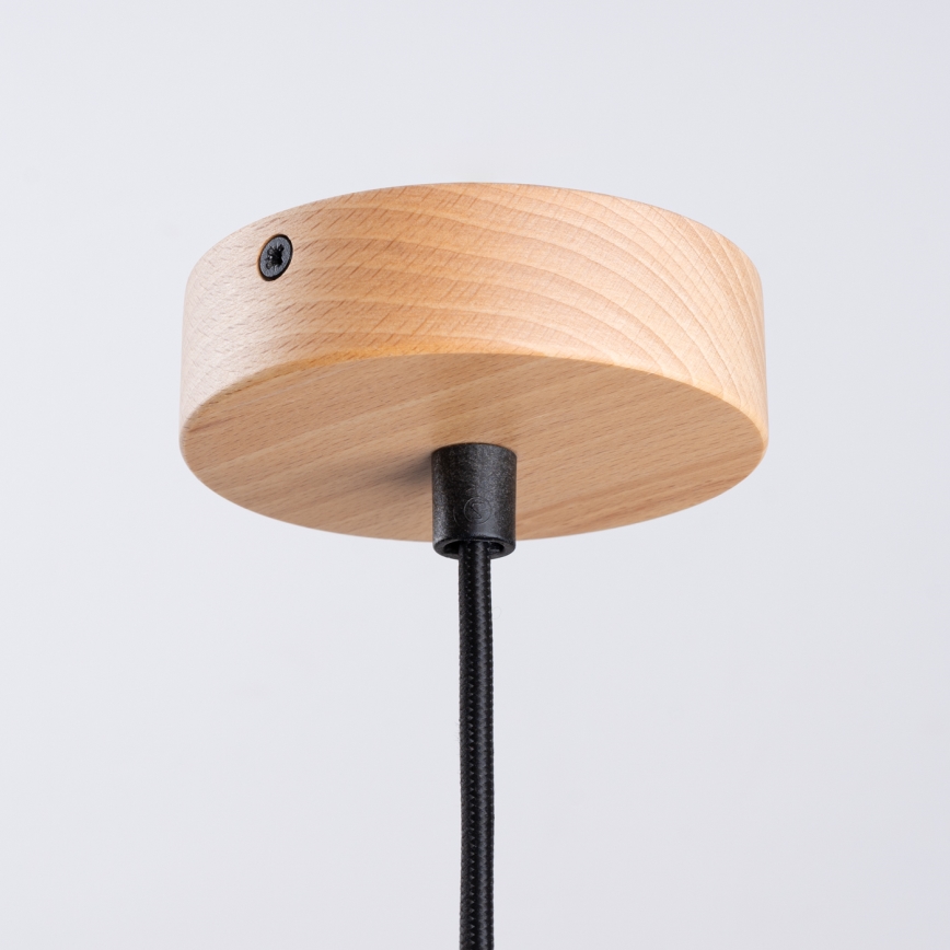 Ljuskrona med textilsladd JAGA 1xE27/15W/230V diameter 30 cm svart