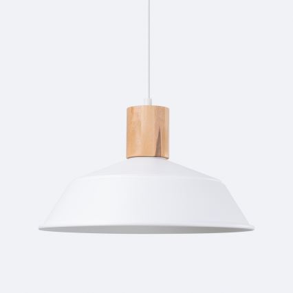 Ljuskrona med textilsladd FANO 1xE27/15W/230V diameter 34 cm vit