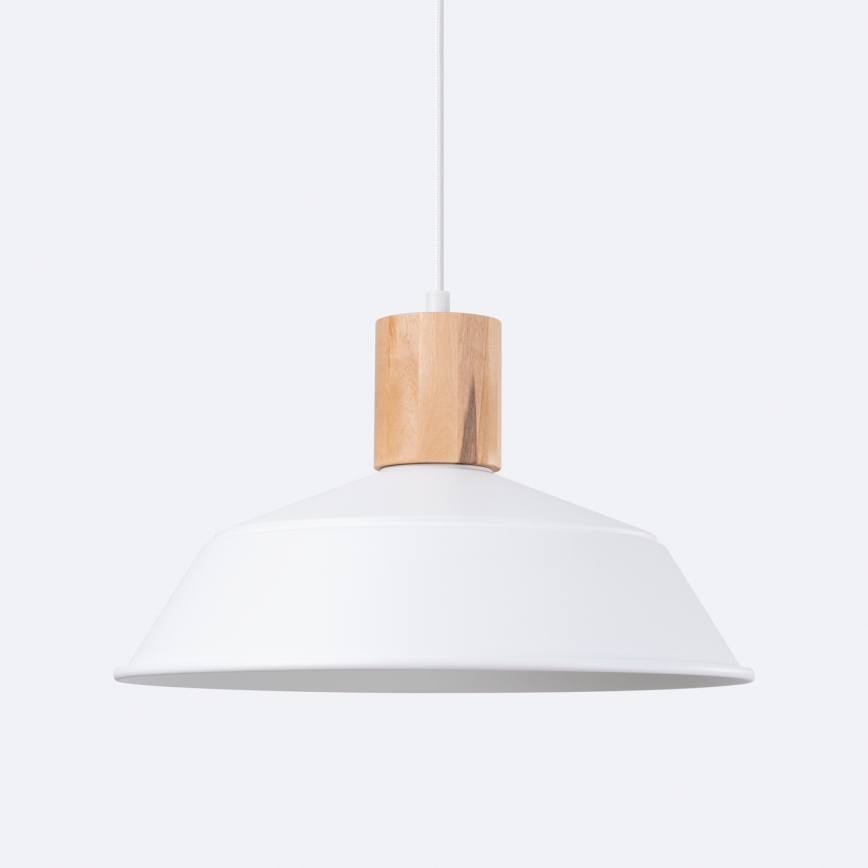 Ljuskrona med textilsladd FANO 1xE27/15W/230V diameter 34 cm vit