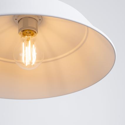 Ljuskrona med textilsladd FANO 1xE27/15W/230V diameter 34 cm vit