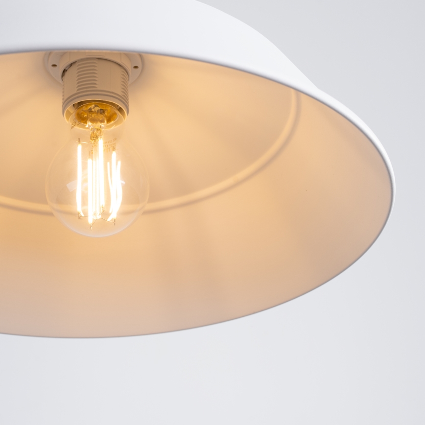 Ljuskrona med textilsladd FANO 1xE27/15W/230V diameter 34 cm vit