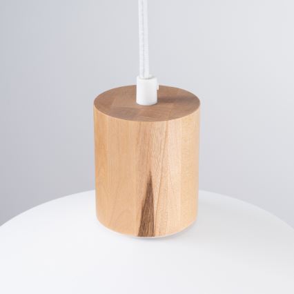 Ljuskrona med textilsladd FANO 1xE27/15W/230V diameter 34 cm vit
