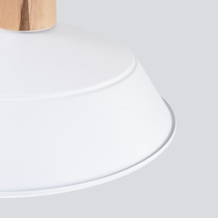 Ljuskrona med textilsladd FANO 1xE27/15W/230V diameter 34 cm vit