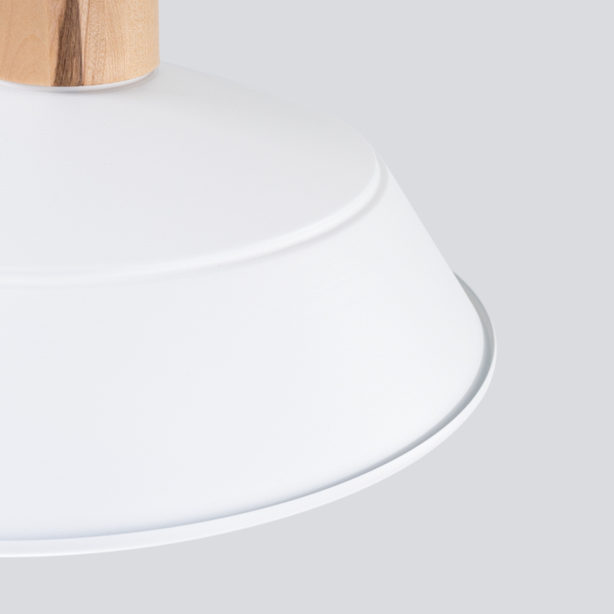 Ljuskrona med textilsladd FANO 1xE27/15W/230V diameter 34 cm vit