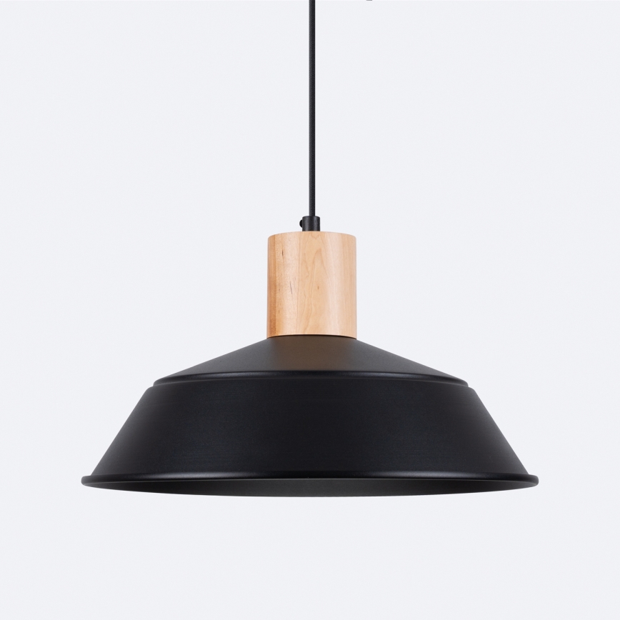 Ljuskrona med textilsladd FANO 1xE27/15W/230V diameter 34 cm svart