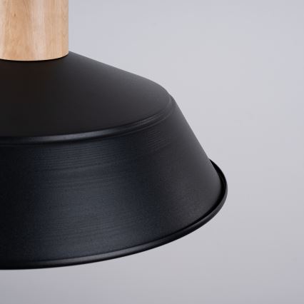 Ljuskrona med textilsladd FANO 1xE27/15W/230V diameter 34 cm svart