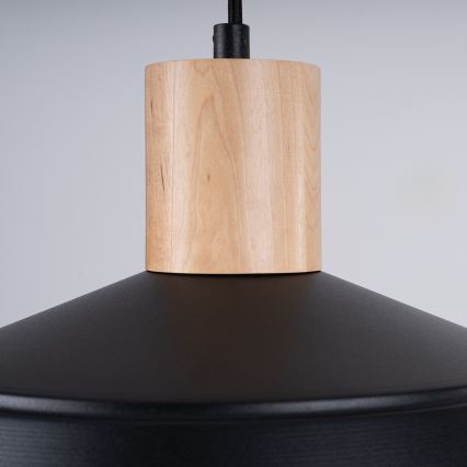 Ljuskrona med textilsladd FANO 1xE27/15W/230V diameter 34 cm svart