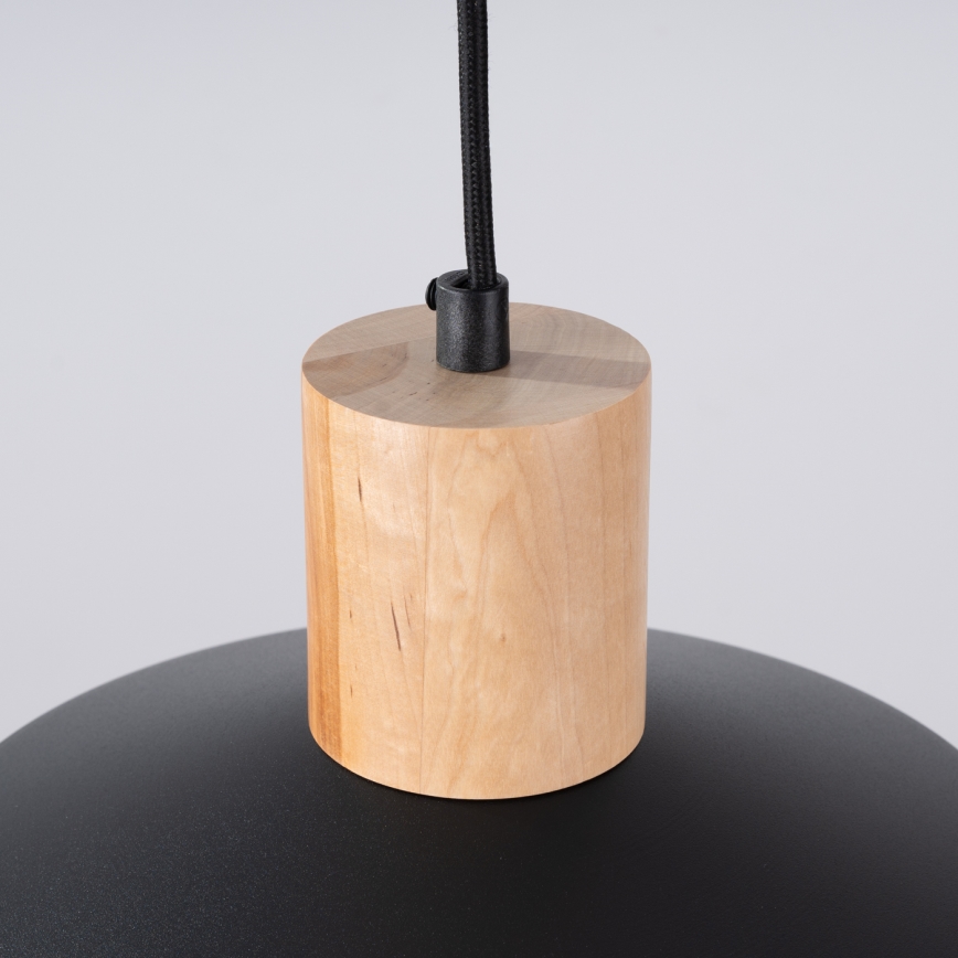 Ljuskrona med textilsladd FANO 1xE27/15W/230V diameter 34 cm svart