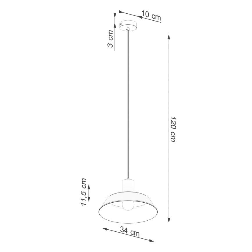 Ljuskrona med textilsladd FANO 1xE27/15W/230V diameter 34 cm svart