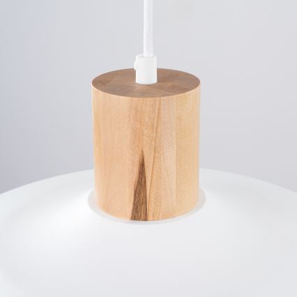 Ljuskrona med textilsladd INDY 1xE27/15W/230V diameter 38 cm vit