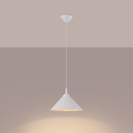 Ljuskrona med textilsladd ZUMA 1xE27/15W/230V diameter 30 cm vit